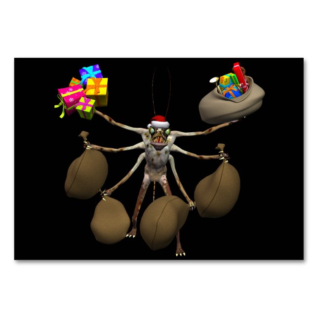 Seltsamer Strampler Weihnachtsmann mit vollen Händ Tischnummer (Vorderseite)