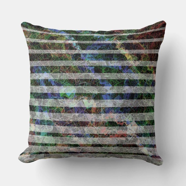 Seltsamer Streifen und zerkratzte kleine Quadrate  Kissen (Vorderseite)