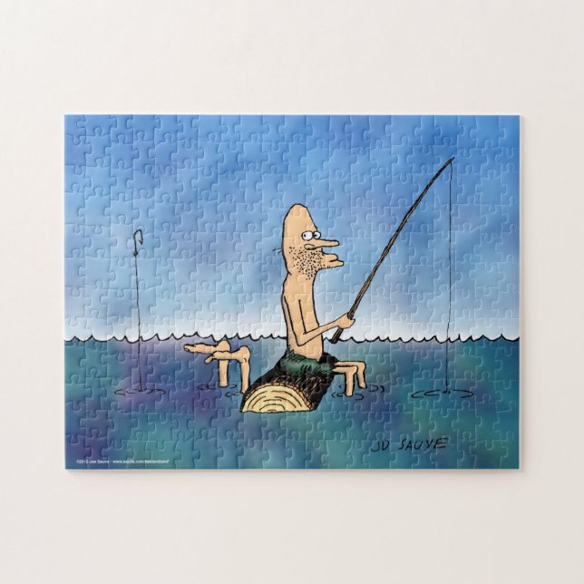 Seltsamer Tag Angeln Cartoon Puzzle (Horizontal)