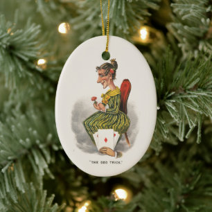 Seltsamer Trick viktorianische Karikatur gestreift Keramik Ornament