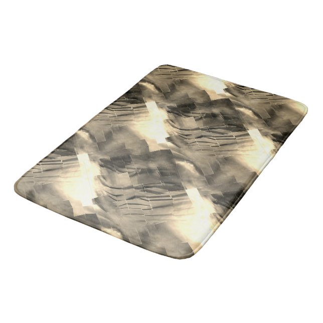 Seltsames abstraktes Mosaik mit Farbschock Badematte (Schrägansicht)