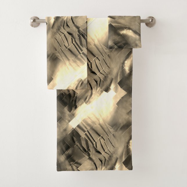 Seltsames abstraktes Mosaik mit Farbschock Badhandtuch Set (Insitu)