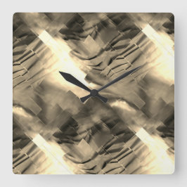 Seltsames abstraktes Mosaik mit Farbschock Quadratische Wanduhr