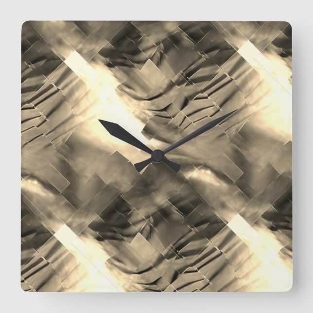 Seltsames abstraktes Mosaik mit Farbschock Quadratische Wanduhr (Vorderseite)