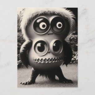 Seltsames Bizarre Big Eyes Monster Halloween Postkarte