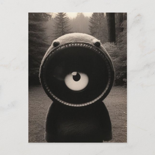 Seltsames Bizarre-Wald, Halloween Postkarte (Vorderseite)