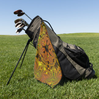 Seltsames gelbliches Kaleidoskop über abstraktes B Golfhandtuch