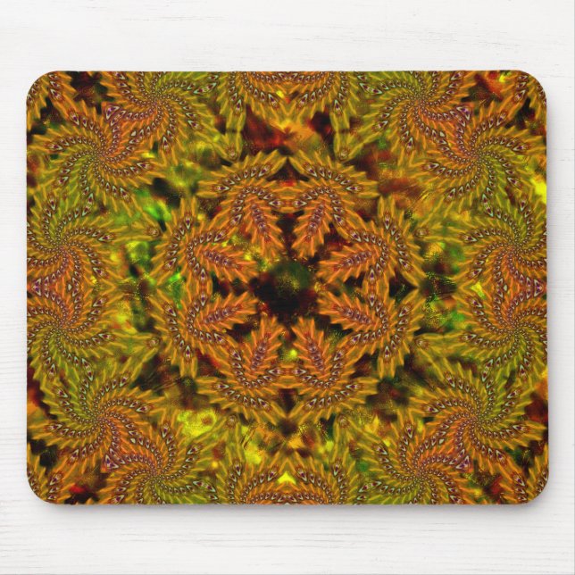 Seltsames gelbliches Kaleidoskop über abstraktes B Mousepad (Vorne)