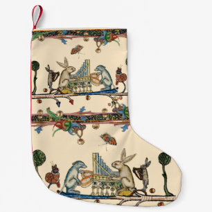 SELTSAMES MITTELALTERLICHES BESTIARIUM MACHT MUSIK KLEINER WEIHNACHTSSTRUMPF