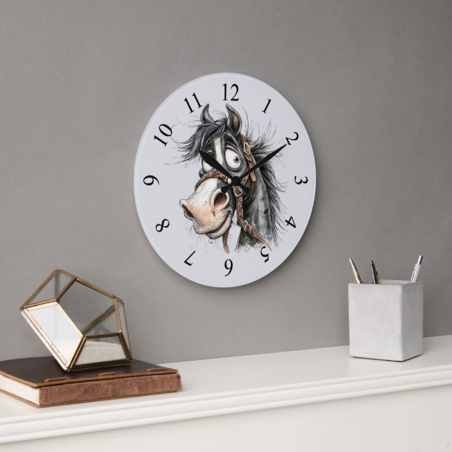 seltsames Pferd Große Wanduhr (Büro)
