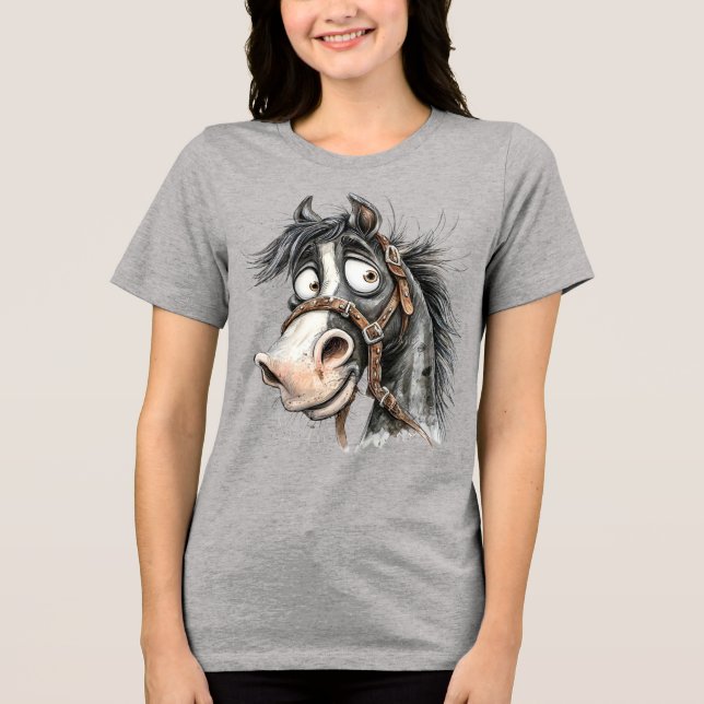 seltsames Pferd Tri-Blend Shirt (Vorderseite)