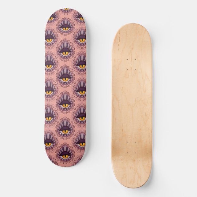 Seltsames spokkisches Auge Skateboard (Vorderseite)