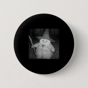 Seltsames Zauberkatzen-Meme-Shirt _ Vintage Soky D Button