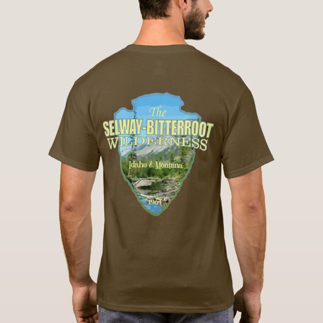 Selway-Bitterroot Wilderness (Pfeilspitzen) T-Shirt (Rückseite)