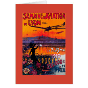Semaine d'Aviation De Lyon Vintage Poster