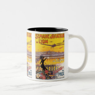 Semaine d'Aviation de Lyon Zweifarbige Tasse