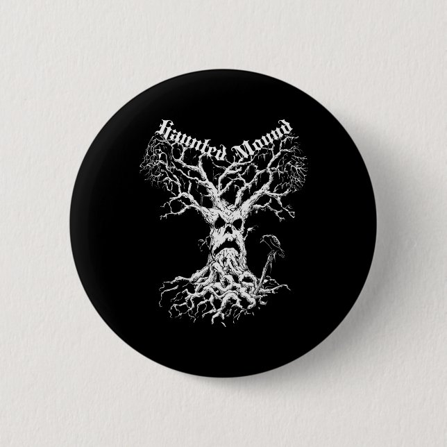 Sematary Merch. Entwerfen eines Geisterbaums. Spuk Button (Vorderseite)