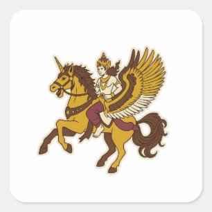 Sembrani-Pferd Quadratischer Aufkleber