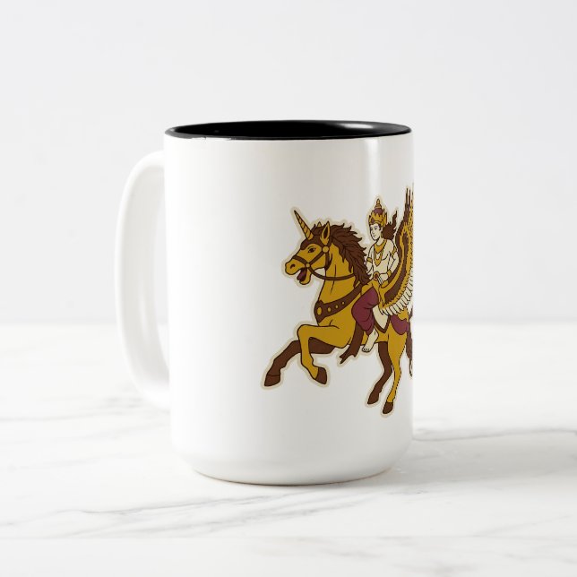 Sembrani-Pferd Zweifarbige Tasse (Vorderseite Links)