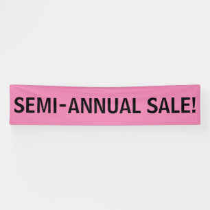 Semi Annual Sale einfaches schwarz rosa Banner-Zei Banner