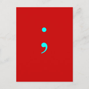 Semi Colon - Red Postkarte