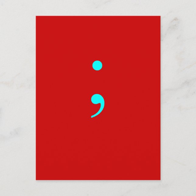 Semi Colon - Red Postkarte (Vorderseite)