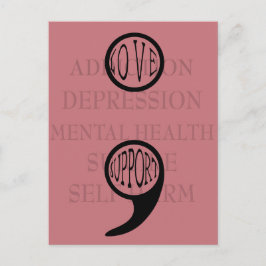 Semi colons neue Bedeutung für Liebe und Support Postkarte