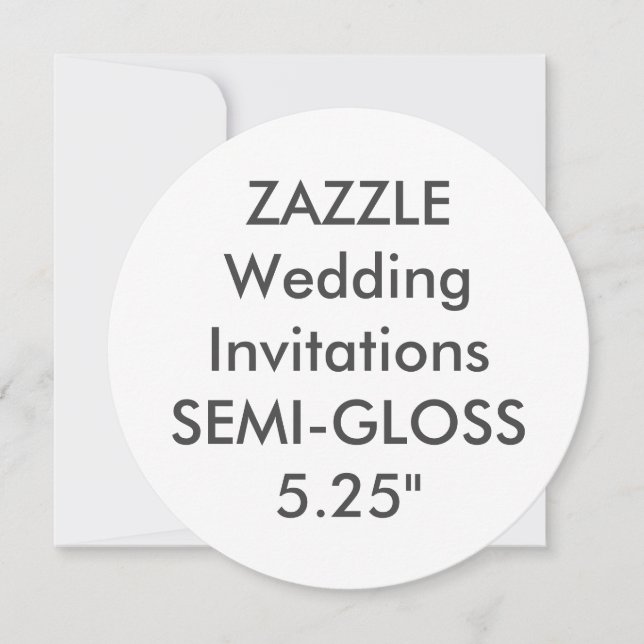 SEMI-GLOSS 110lb 5,25" Runde Hochzeitseinladungen Einladung (Vorderseite)