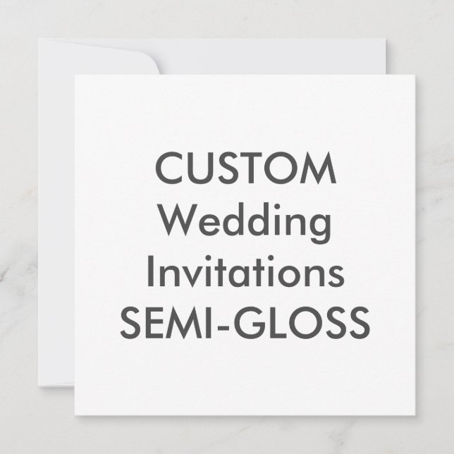 SEMI-GLOSS 110lb 5,25" Square Wedding Einladungen (Vorderseite)