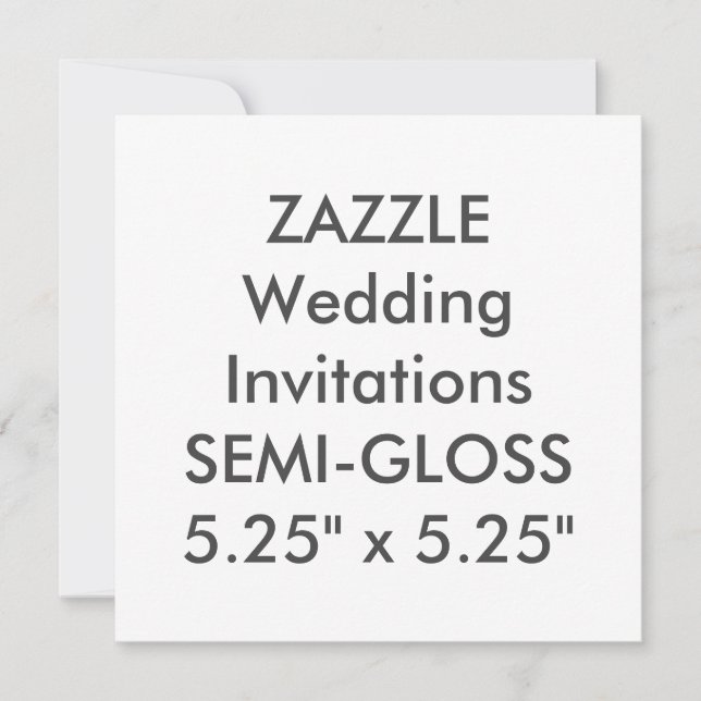 SEMI-GLOSS 110lb 5,25" Square Wedding Einladungen (Vorderseite)