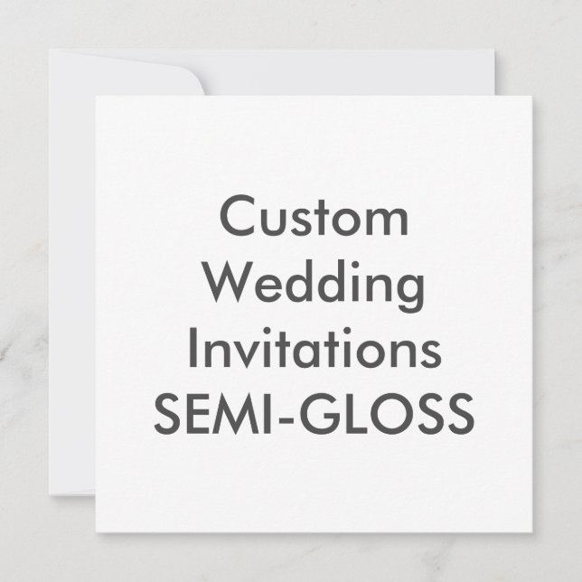 SEMI-GLOSS 5,25" Square Wedding Einladungen (Vorderseite)