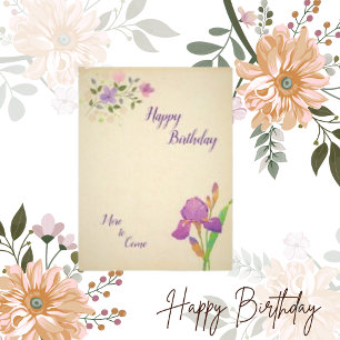 Semi Gloss Paper Floral Geburtstagskarte Postkarte