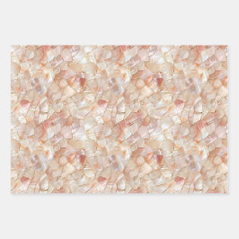Semi-Glossy Peach Mother of Pearl Mosaic Geschenkpapier Set