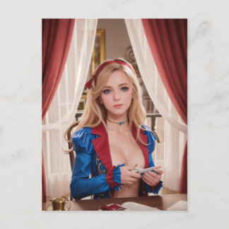 Semi Nude Alice im Wunderland Cosplay Postkarte