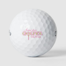 Semi pro golfer rosa karierte personalisierte Golf Golfball