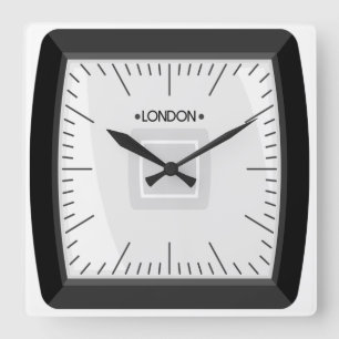Semi Square London Quadratische Wanduhr