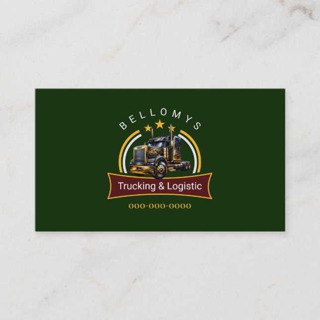 Semi Truck Business Card Visitenkarte (Vorderseite)