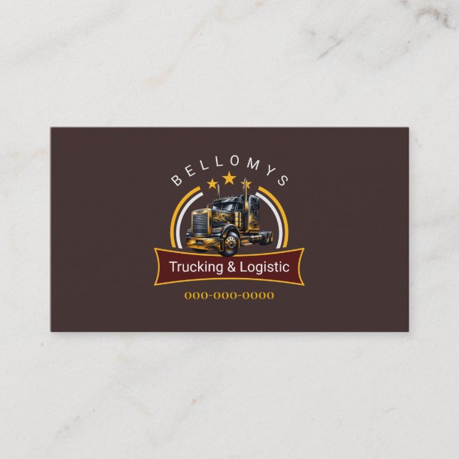 Semi Truck Business Card Visitenkarte (Vorderseite)