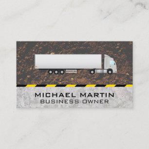 Semi Truck   Construction Business Card Visitenkarte