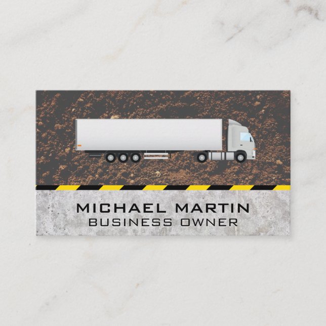 Semi Truck | Construction Business Card Visitenkarte (Vorderseite)