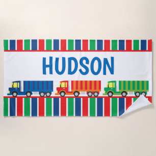 Semi Truck Convoy Personalisiertes Strandtuch