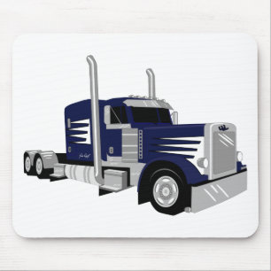Semi Truck Dark Blue Mousepad