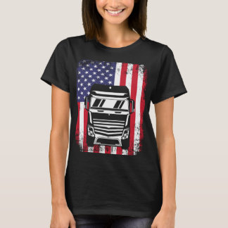 Semi Truck Driver 18 Wheeler Trucker USA T-Shirt