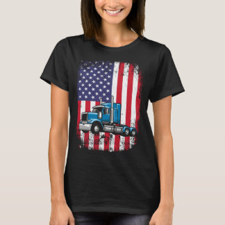 Semi Truck Driver 18 Wheeler Trucker USA T-Shirt