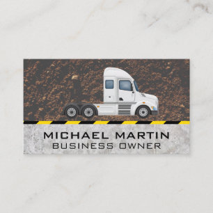 Semi Truck Driver   Construction Business Card Visitenkarte