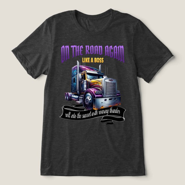 Semi Truck Driver T - Shirt (Design Vorderseite)