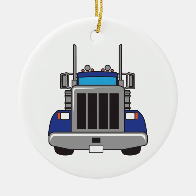 Semi Truck Front Keramik Ornament (Vorne)