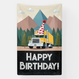 Semi Truck Happy Birthday Party Cooler Verkehr Banner