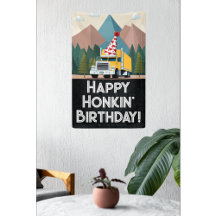 Semi Truck Happy Birthday Party Funny Transport