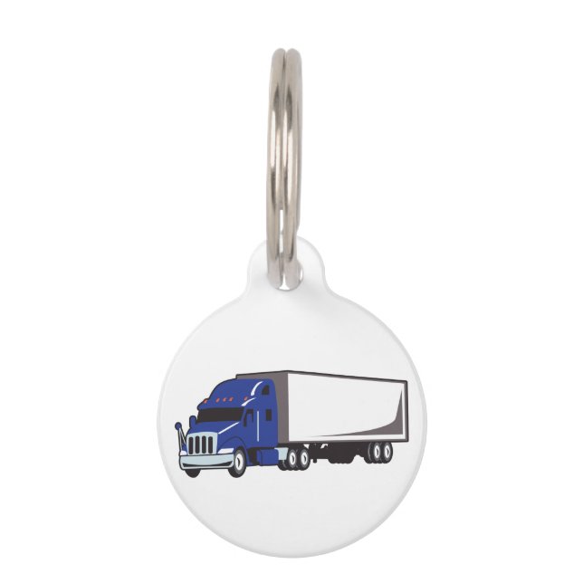 Semi Truck Haustiermarke (Vorderseite)